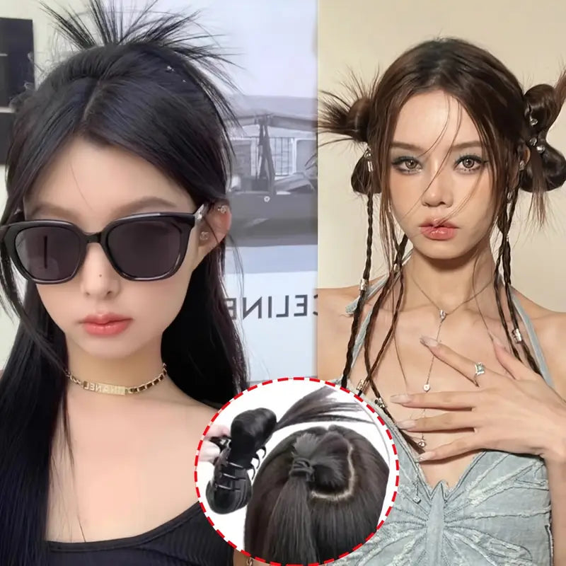 Voluminous Messy Bun Hairpiece with Claw Clip