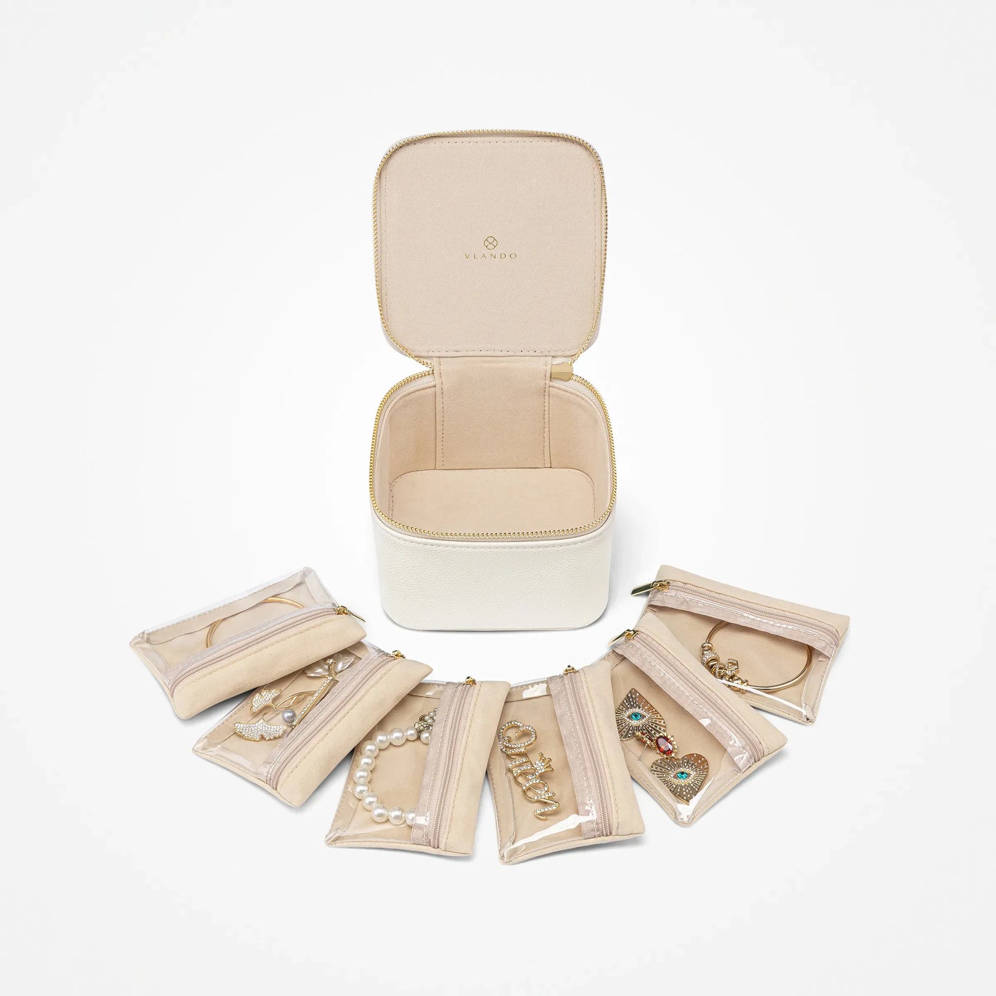 Travel Jewelry Case with 6 Pouches