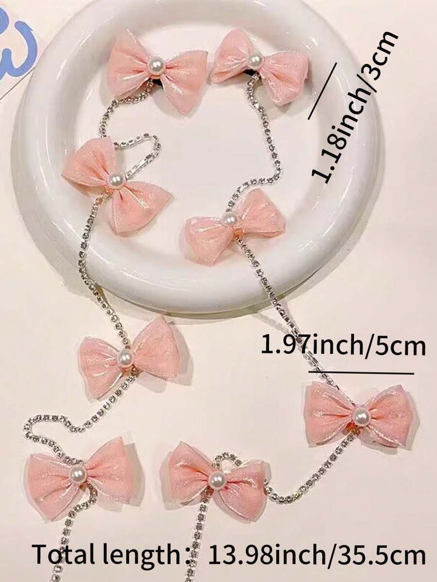 Children’s Braided Butterfly Hair Clips With Chain (Pair)