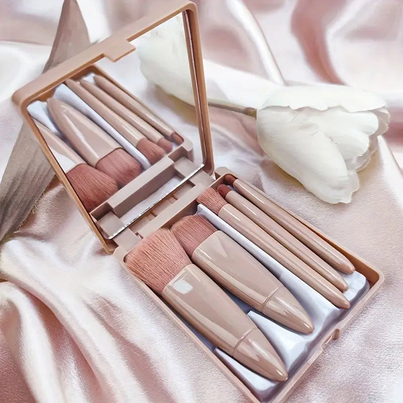 5-Piece Portable Makeup Brush Kit