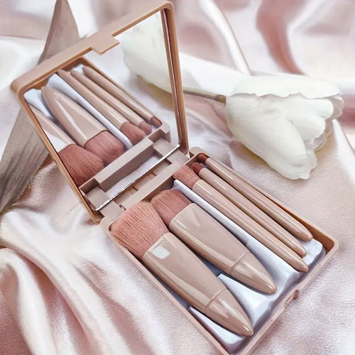 5-Piece Portable Makeup Brush Kit