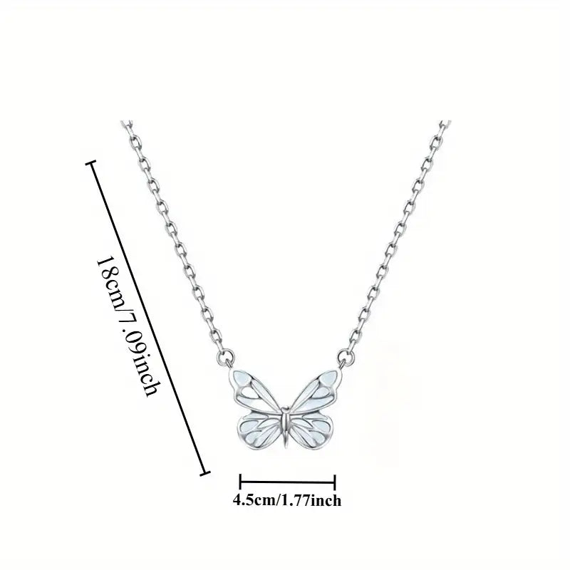 Luminous Blue Butterfly Glowing Pendant Necklace