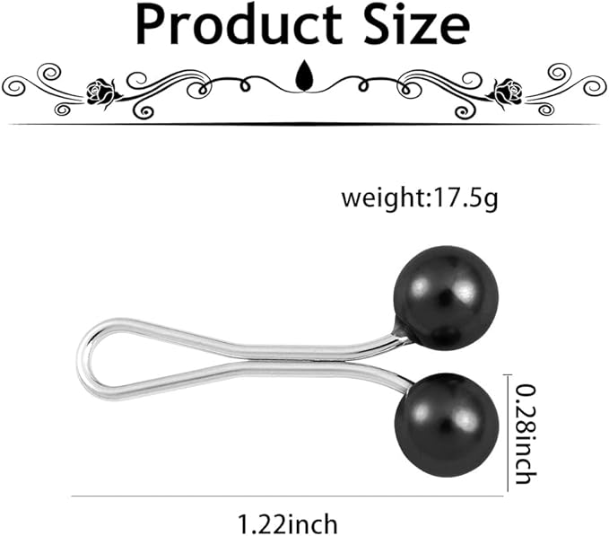 Wide Pearl Scarf Clips Pins