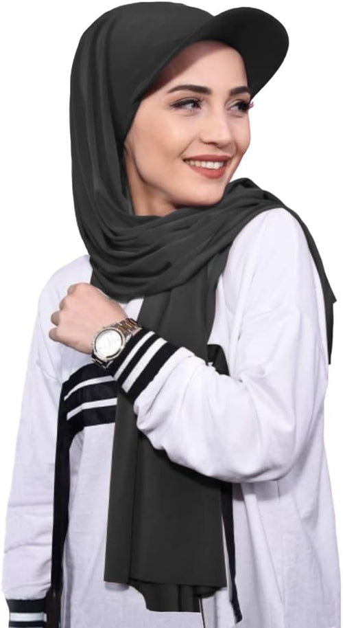 Luxurious 2-in-1 Poplin Hijab with Hat