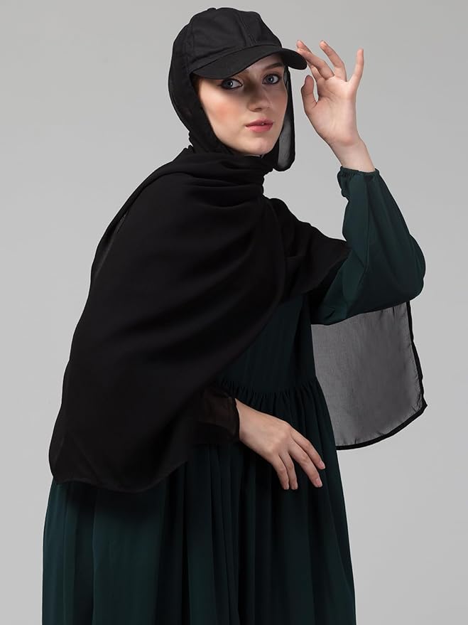 Luxurious 2-in-1 Poplin Hijab with Hat