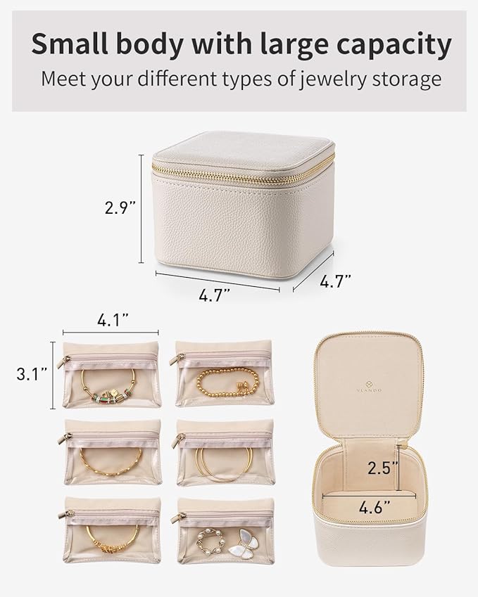 Travel Jewelry Case with 6 Pouches