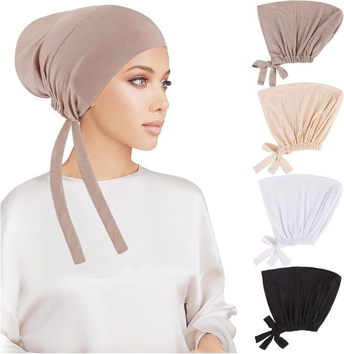 Elastic Silk Hijab Cap