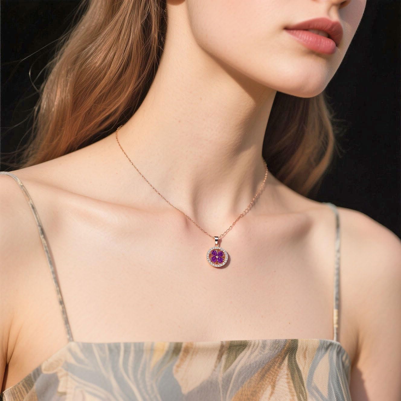 Luxe Crystal Rotating Pendant Necklace