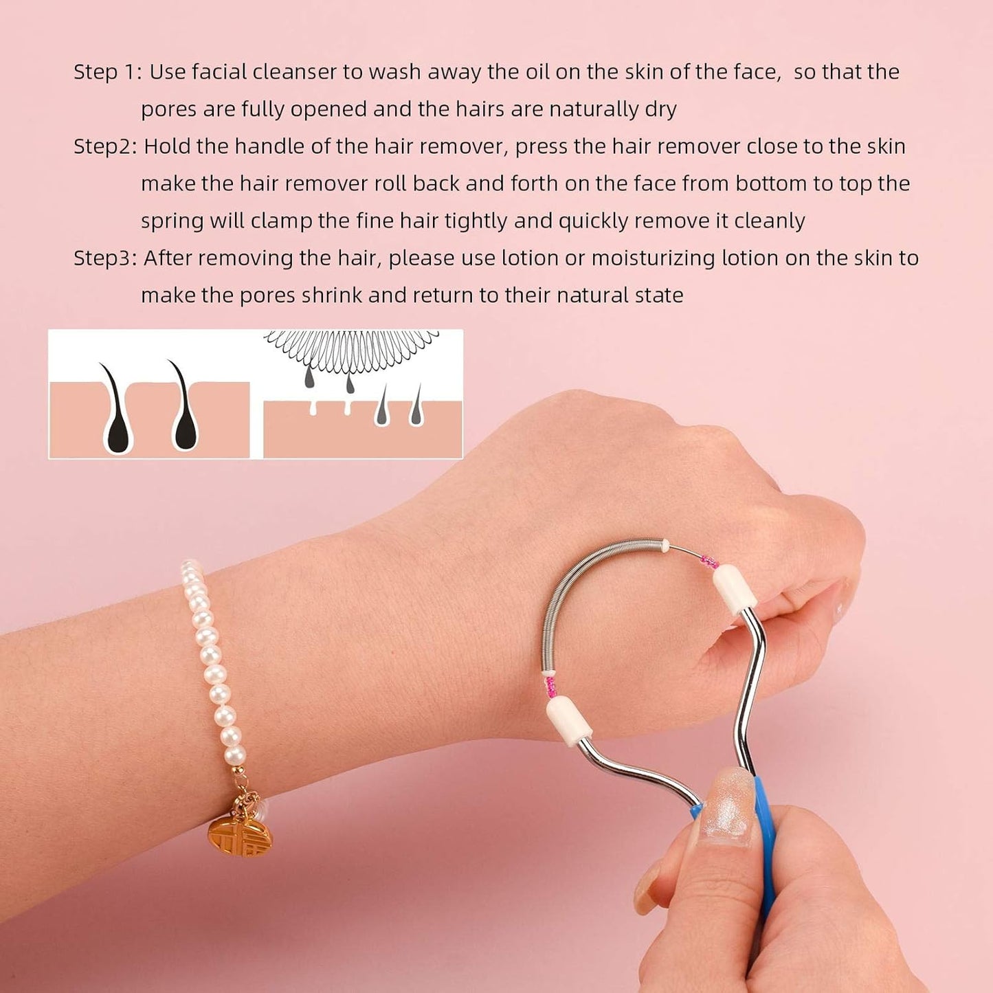 Painless Spring Tweezers for Facial Hair Remover