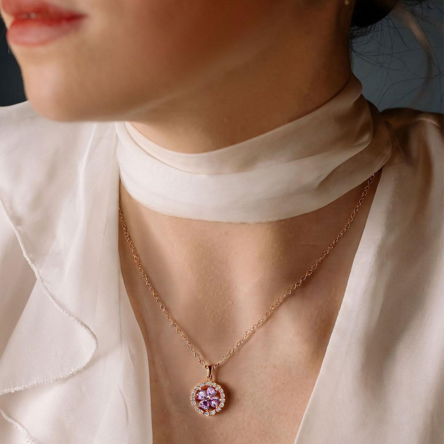 Luxe Crystal Rotating Pendant Necklace