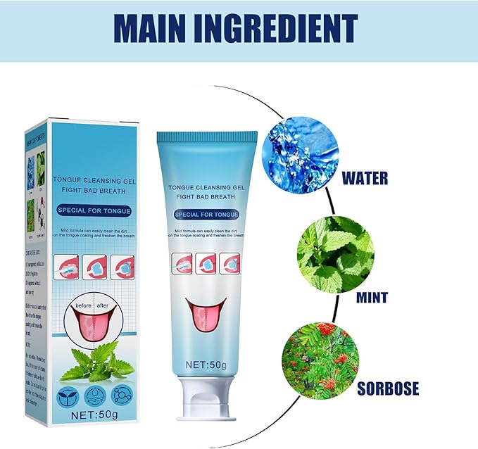 Tongue Cleaning Gel with Scraper Brush