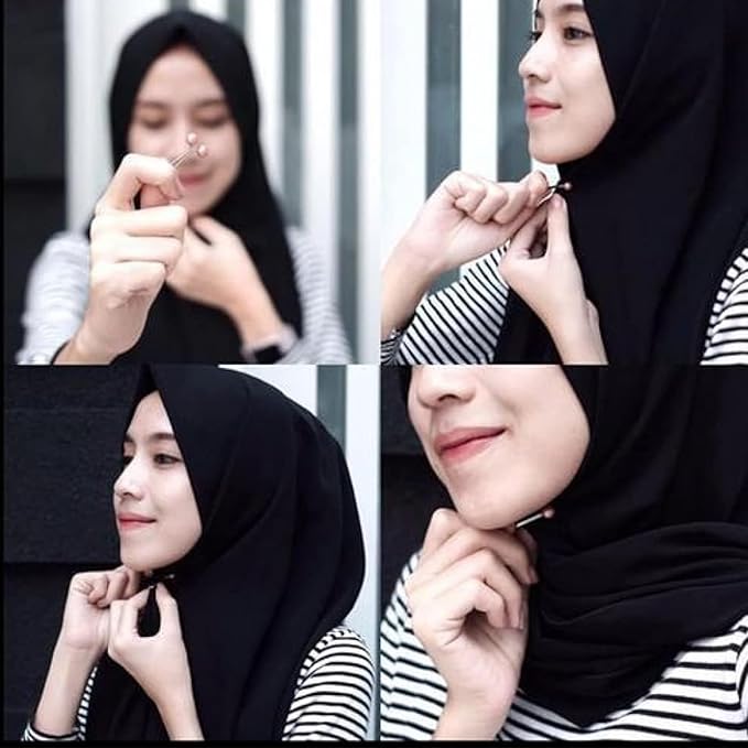 Wide Pearl Scarf Clips Pins