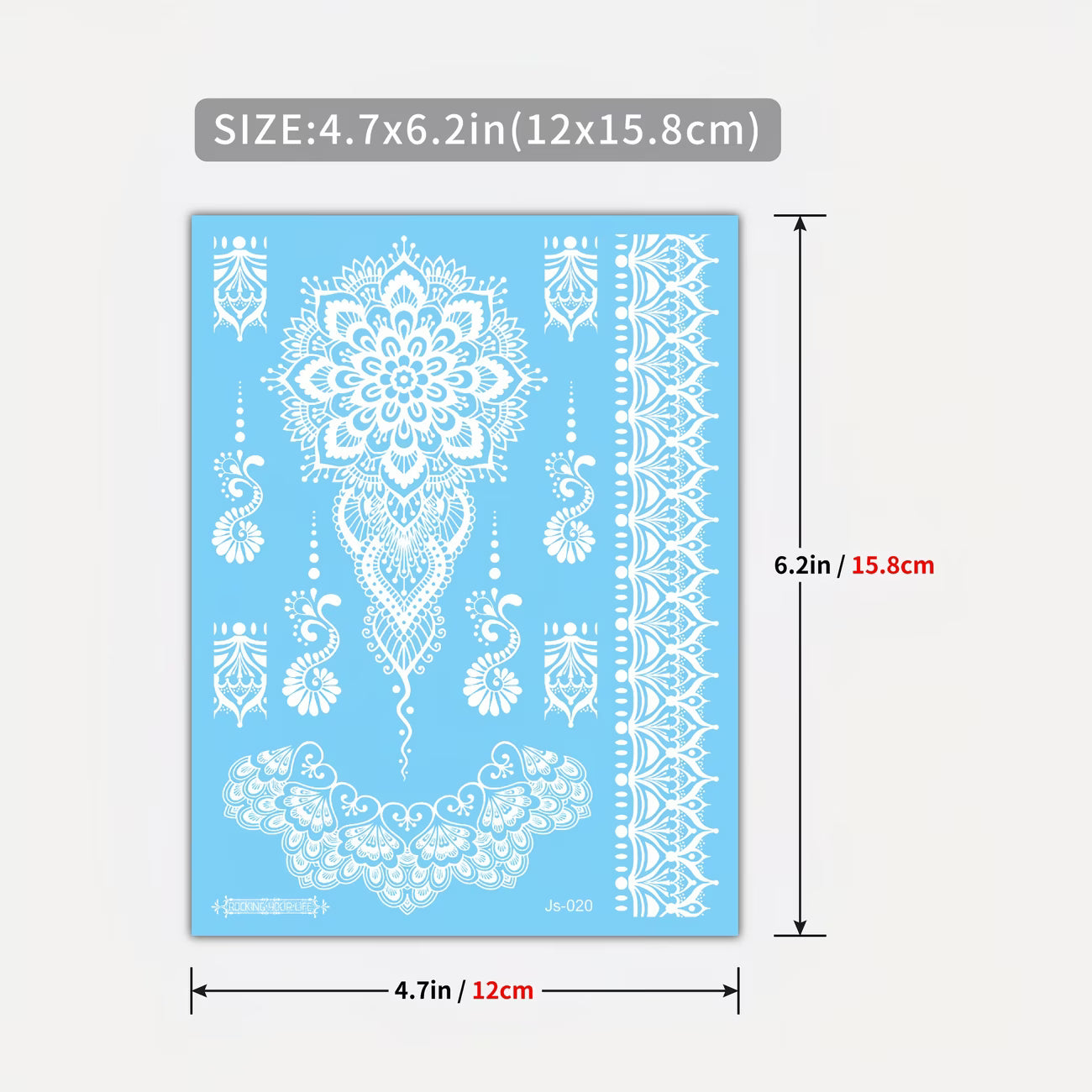 White Mehndi Waterproof Tattoo Stickers