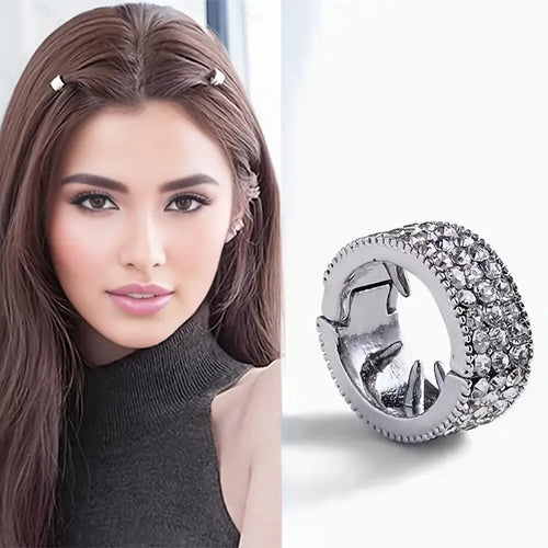 Vintage-Inspired Round Rhinestone Hair Clip