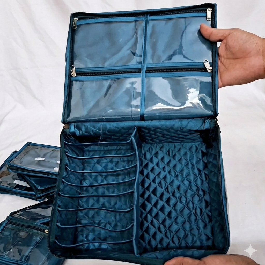Transparent Multi-Compartment Jewelry Storage Box