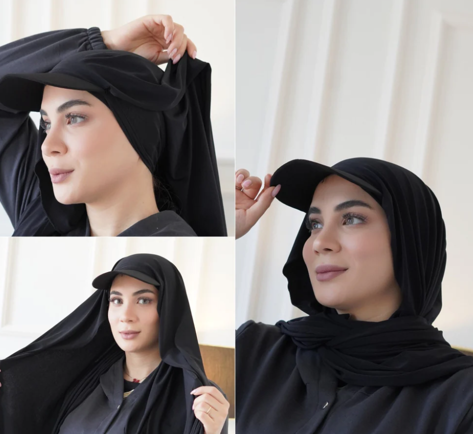 Luxurious 2-in-1 Poplin Hijab with Hat