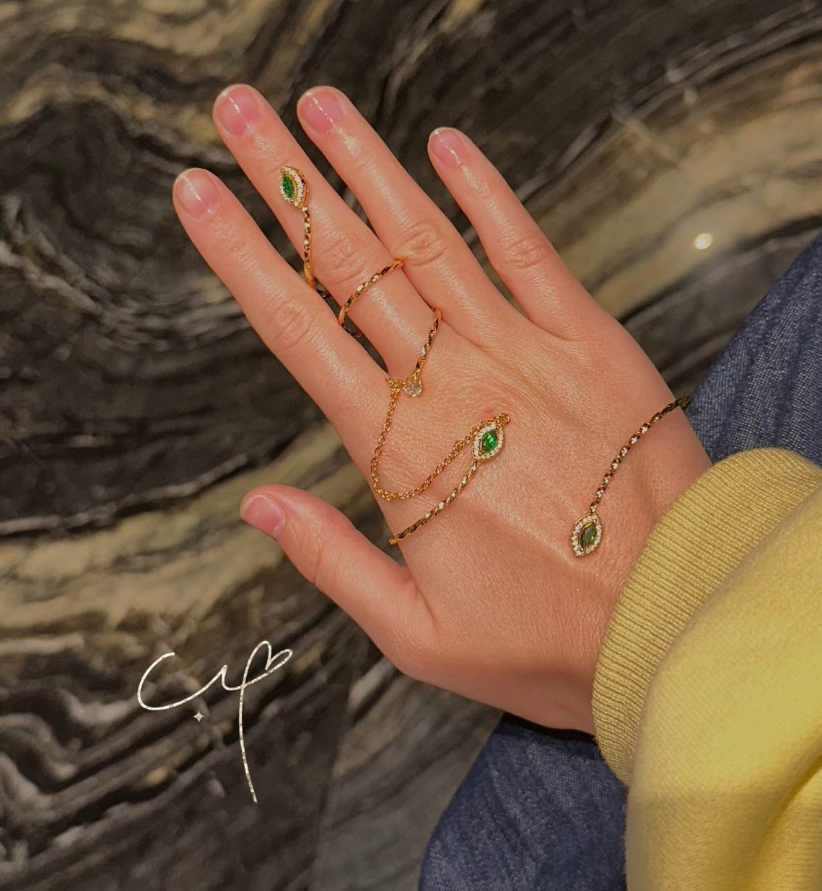 Palm Ring Hand Rhinestone Chain Bracelet