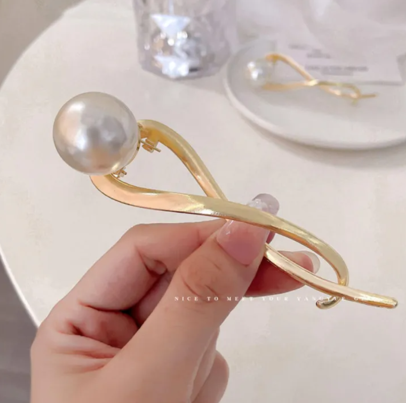 Pearl Barrettes Hairstyle Twist Hair Clips