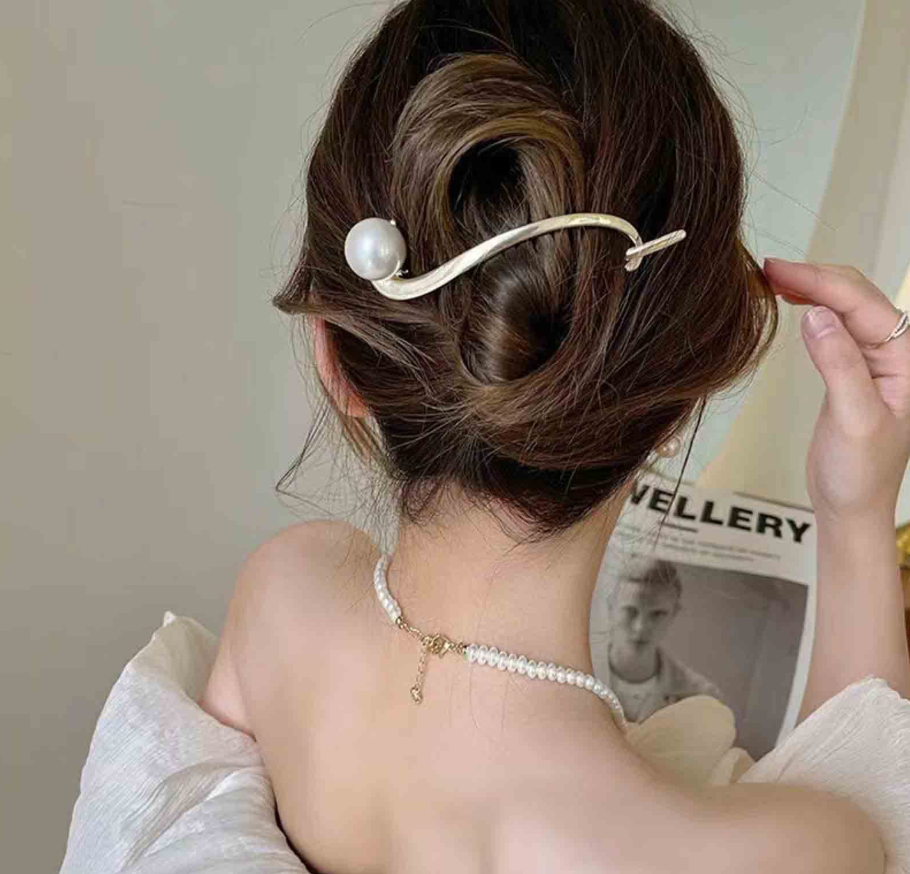 Pearl Barrettes Hairstyle Twist Hair Clips