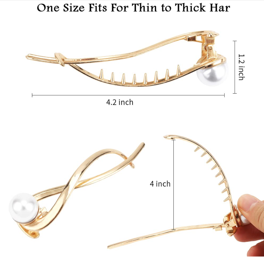 Pearl Barrettes Hairstyle Twist Hair Clips