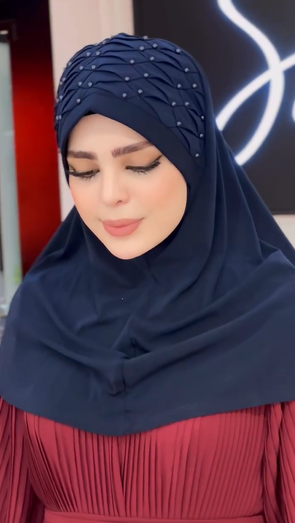 Sophisticated Embellished Headscarf With Rhinestones