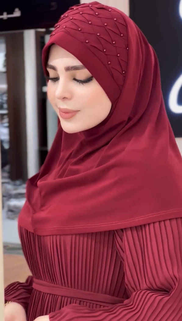 Sophisticated Embellished Headscarf With Rhinestones