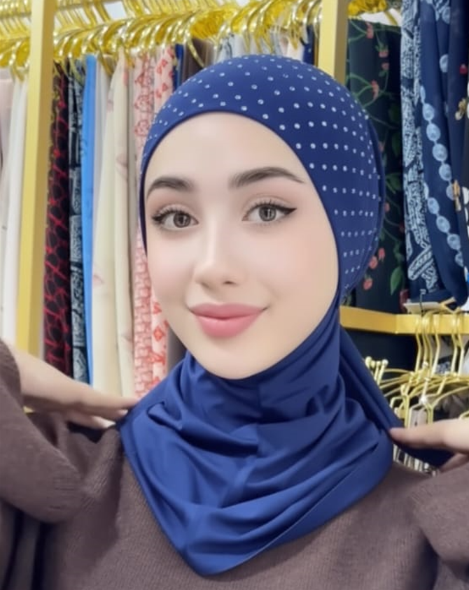 Tie-Back Headscarf With Sparkling Rhinestones