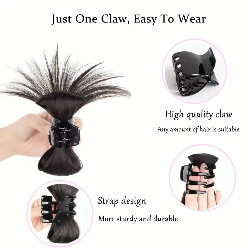 Voluminous Messy Bun Hairpiece with Claw Clip