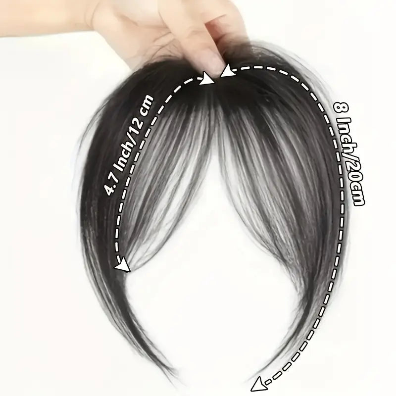 Hair Clip-In Topper Wig with Fluffy Side Bangs