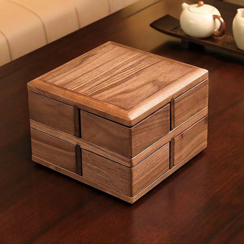 Rotating Luxury Wooden Jewelry & Snack Box