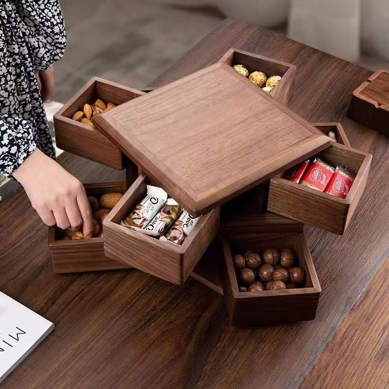 Rotating Luxury Wooden Jewelry & Snack Box