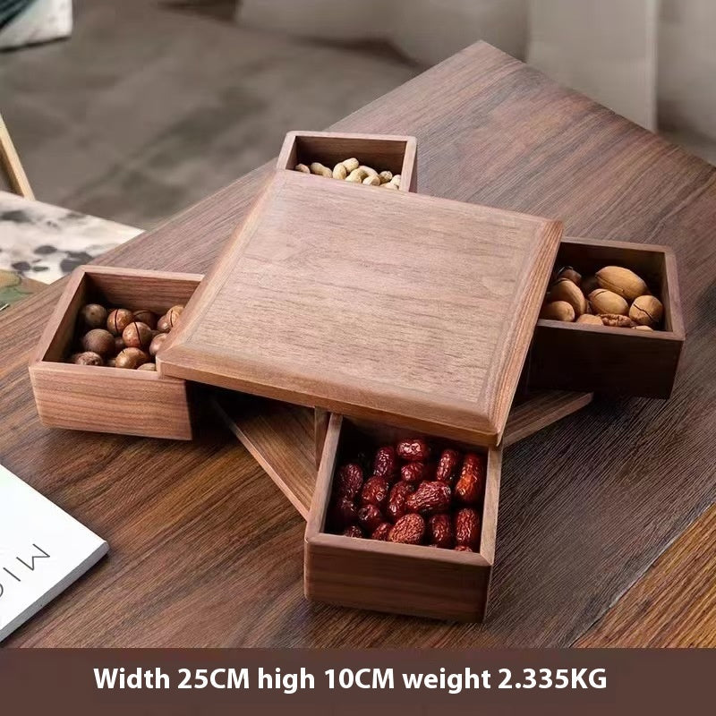 Rotating Luxury Wooden Jewelry & Snack Box