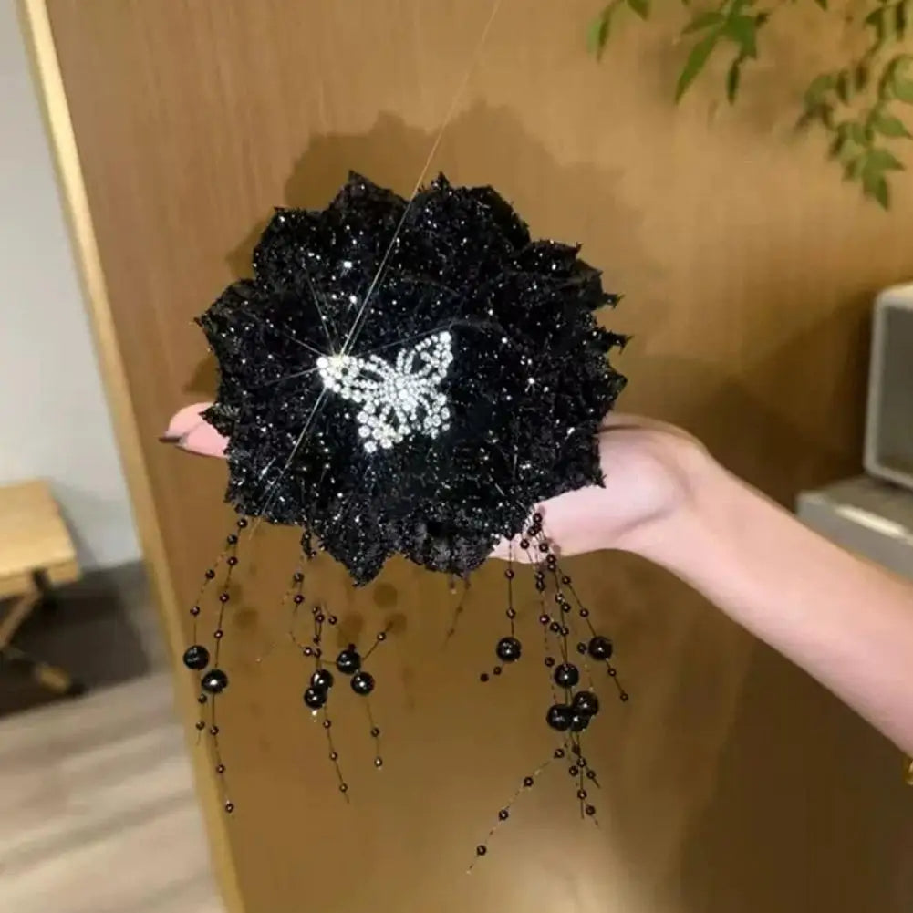 Feather Tassel Flower Hair Claw for Girls