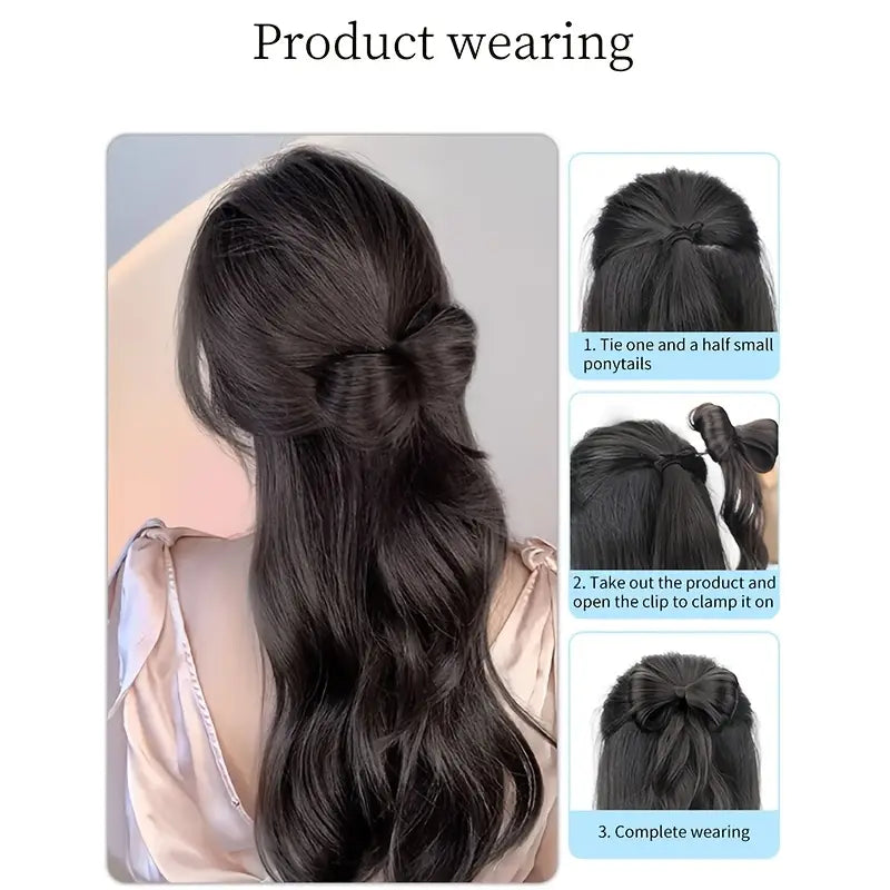 Wavy Sweet Bow Clip-In Ponytail Hair Extension