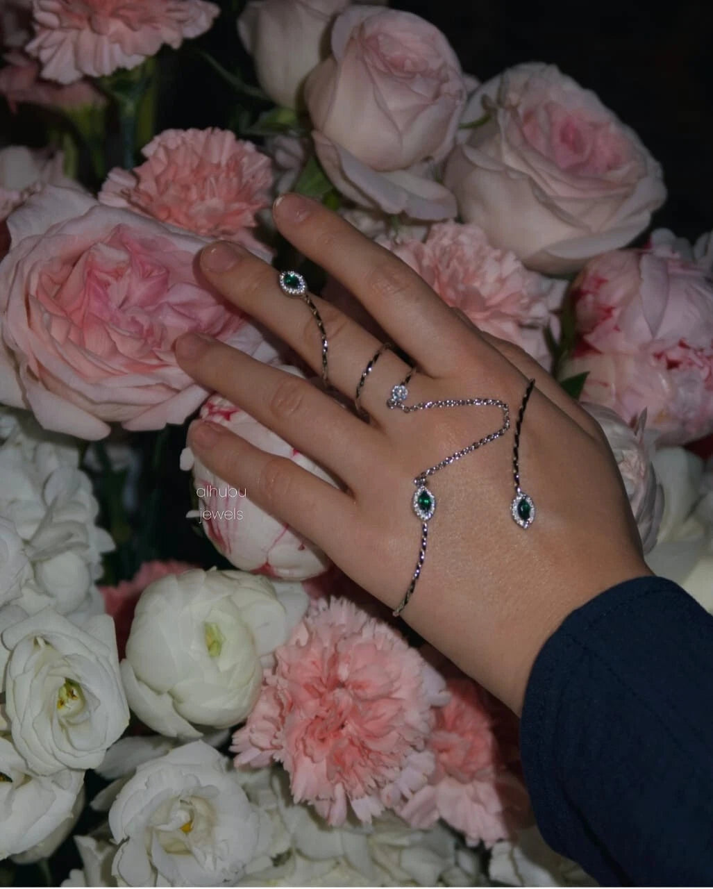 Palm Ring Hand Rhinestone Chain Bracelet