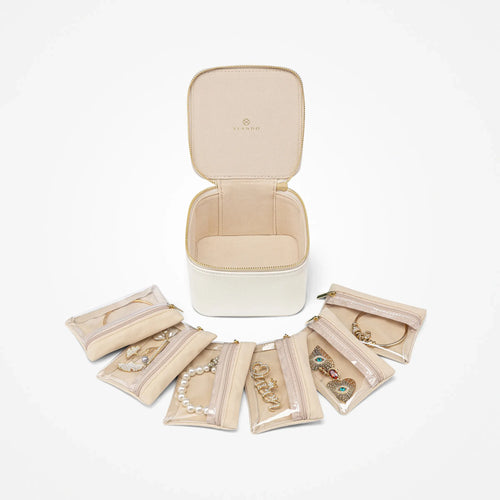 Travel Jewelry Case with 6 Pouches