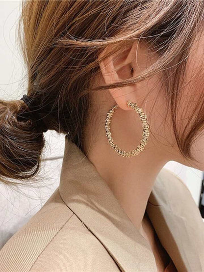 Glitter Sparkle Round Hoop Earrings