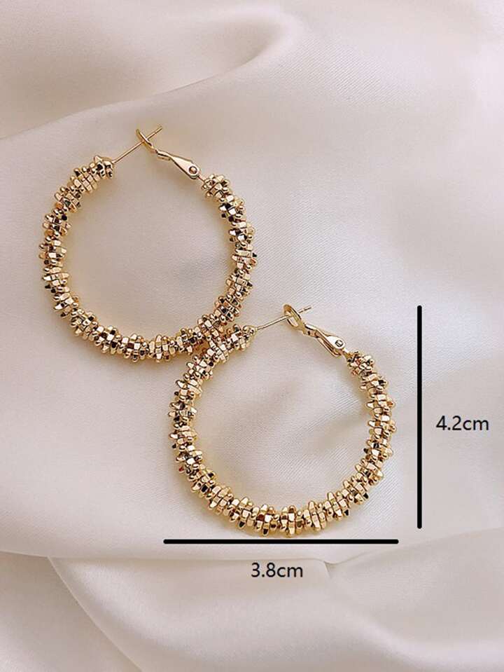 Glitter Sparkle Round Hoop Earrings