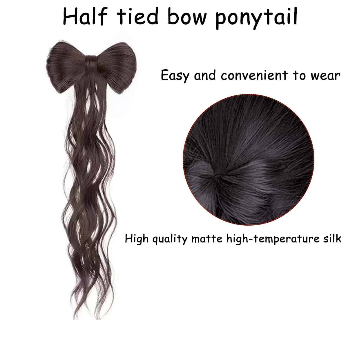 Wavy Sweet Bow Clip-In Ponytail Hair Extension