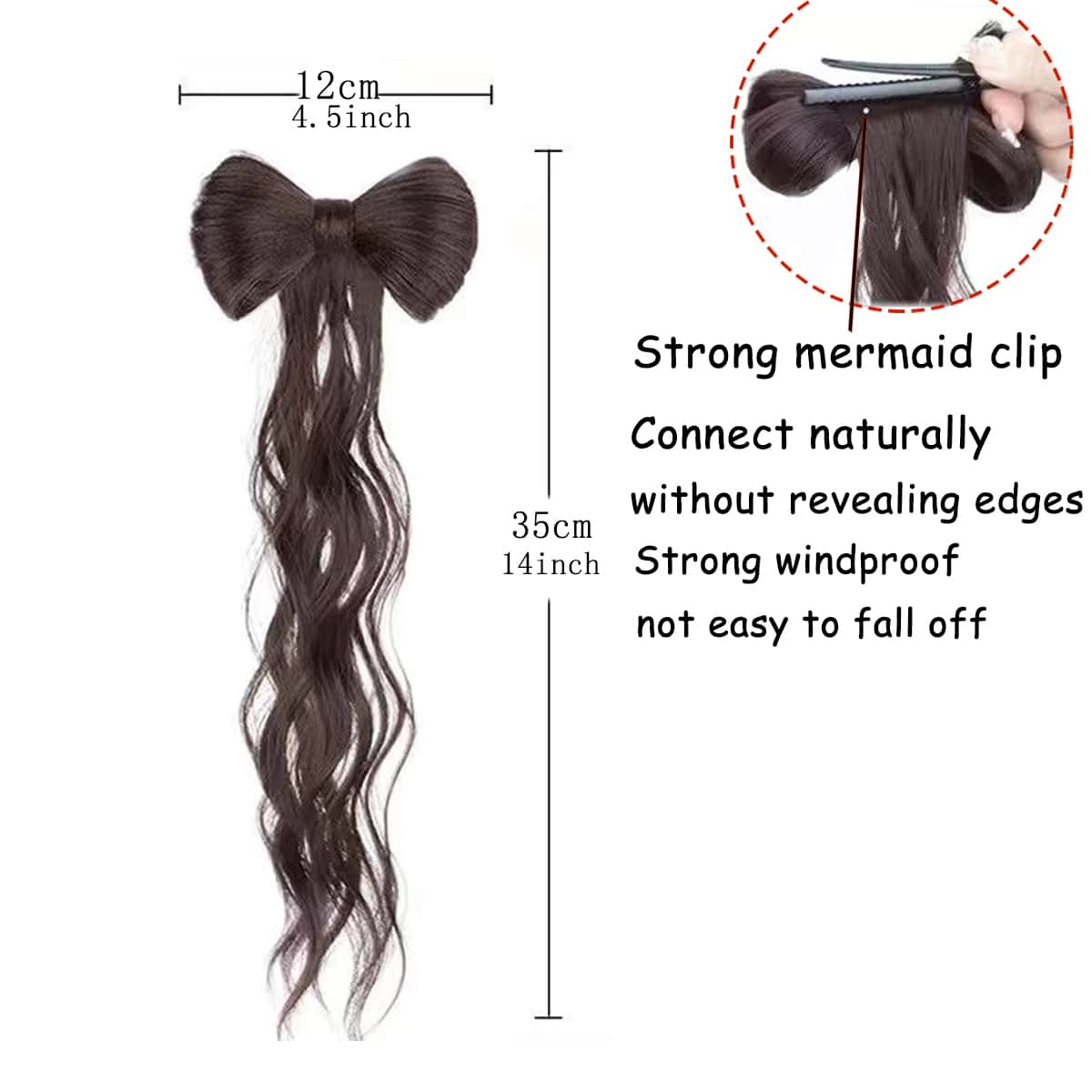 Wavy Sweet Bow Clip-In Ponytail Hair Extension