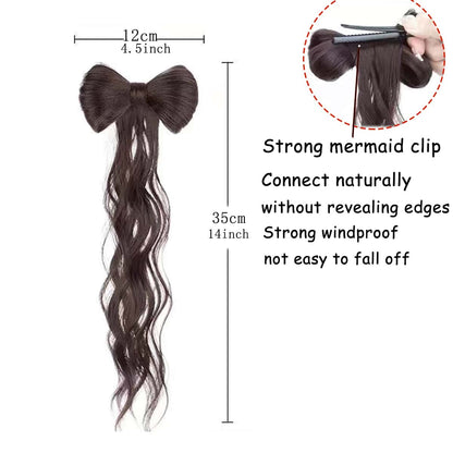 Wavy Sweet Bow Clip-In Ponytail Hair Extension