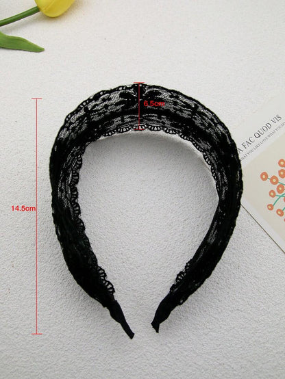 Wide Edge Lace Floral Elastic Headband