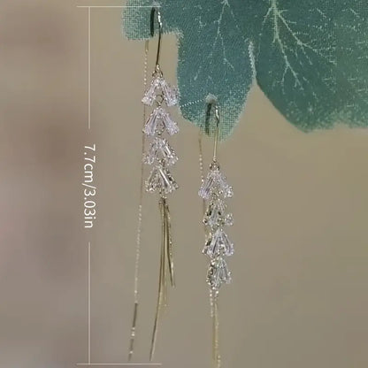 Elegant Dangle Sparkling Tassel Earrings