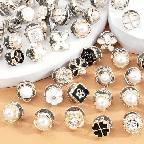 Button Brooch Safety Pins for Women's Clothing