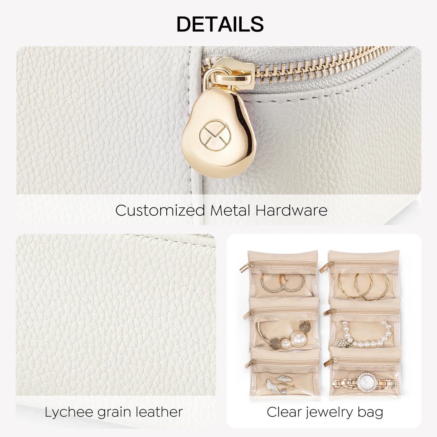 Travel Jewelry Case with 6 Pouches