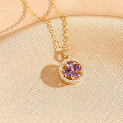 Luxe Crystal Rotating Pendant Necklace