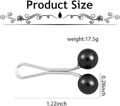 Wide Pearl Scarf Clips Pins