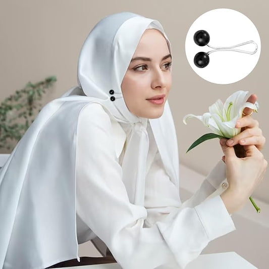 Wide Pearl Scarf Clips Pins