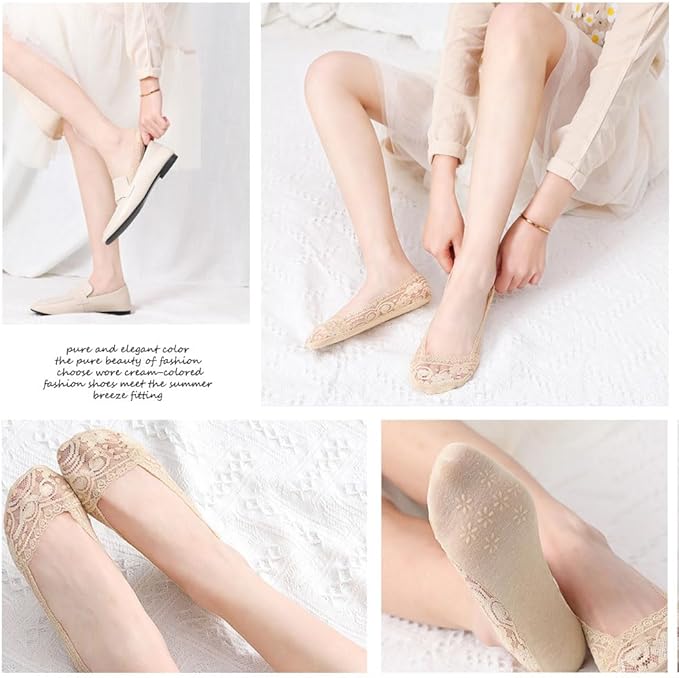 Anti-Slip Invisible Lace Ankle Liner Socks