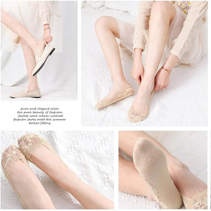 Anti-Slip Invisible Lace Ankle Liner Socks